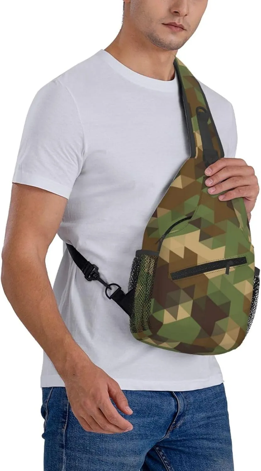 Camouflage Crossbody Sling Backpack Sling Bag Adjustable Chest Shoulder Daypack For Women Men