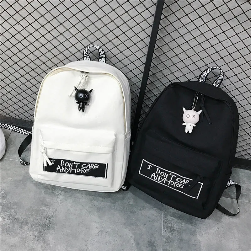 Canvas Laptop School Backpacks For Teens Women's Waterproof College Bag