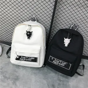 Canvas Laptop School Backpacks For Teens Women's Waterproof College Bag
