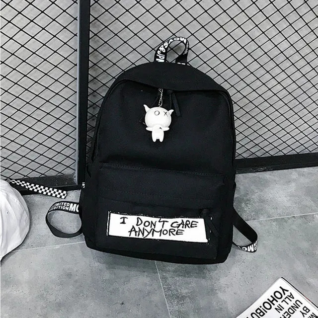 Canvas Laptop School Backpacks For Teens Women's Waterproof College Bag