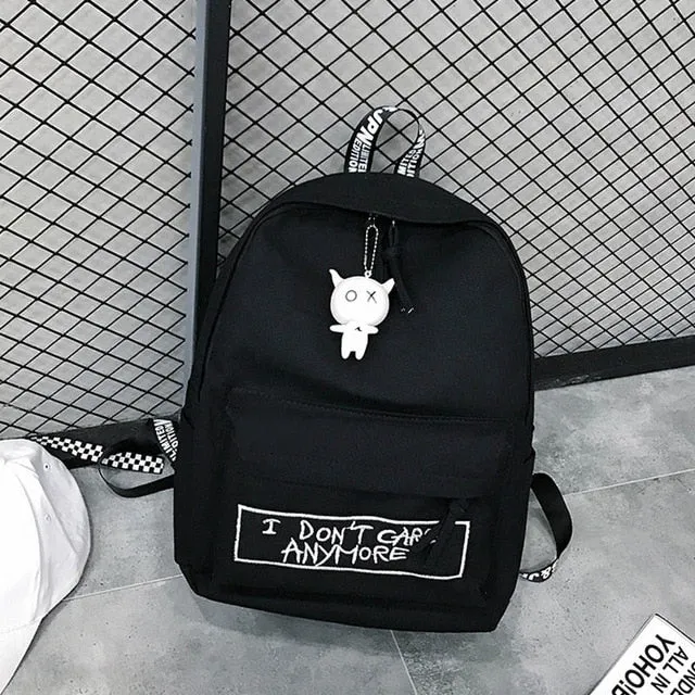 Canvas Laptop School Backpacks For Teens Women's Waterproof College Bag