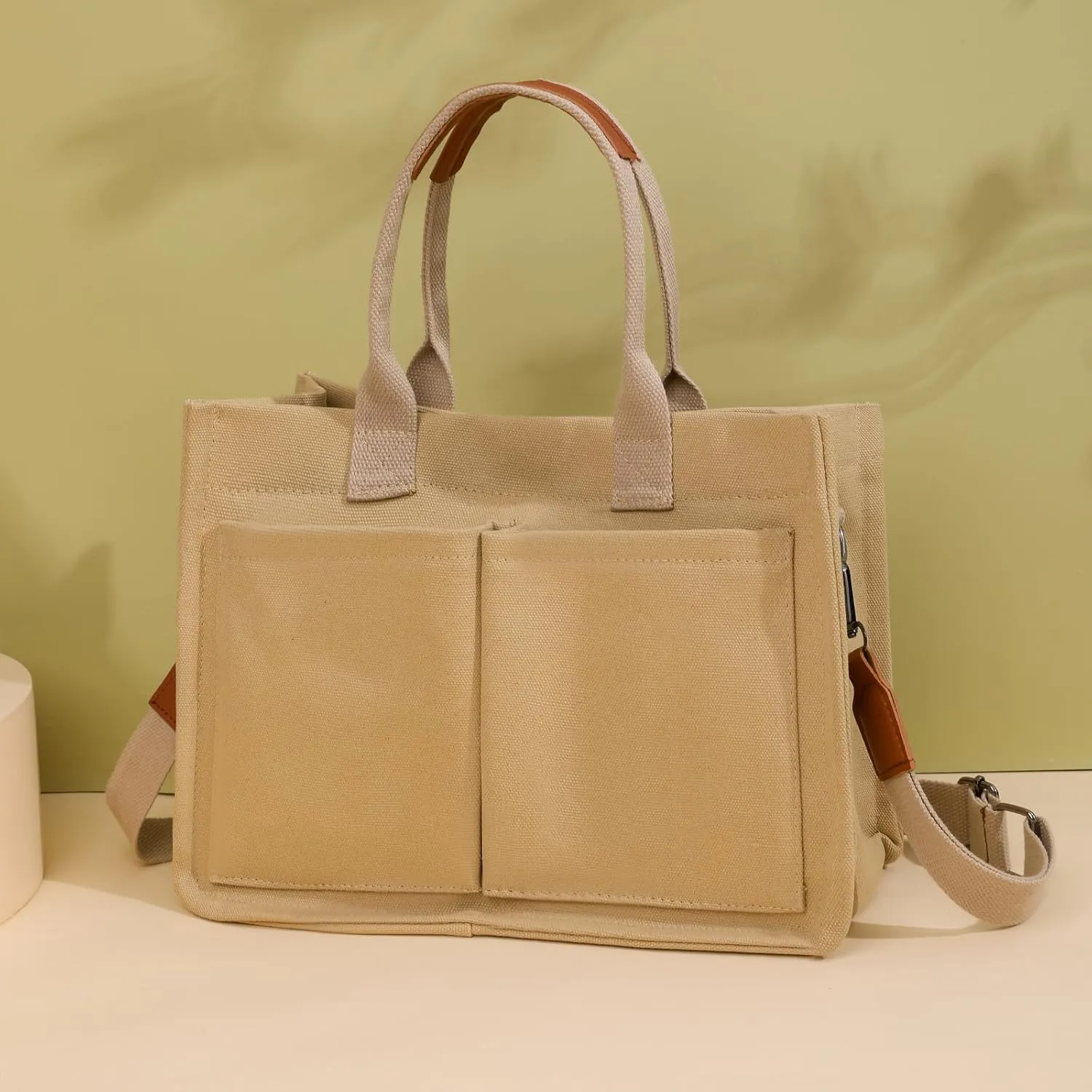 Canvas Tote for Women - Beach & Travel, Laptop Shoulder Bag - Cute Teacher Purse