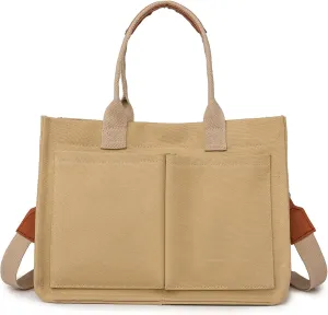 Canvas Tote for Women - Beach & Travel, Laptop Shoulder Bag - Cute Teacher Purse