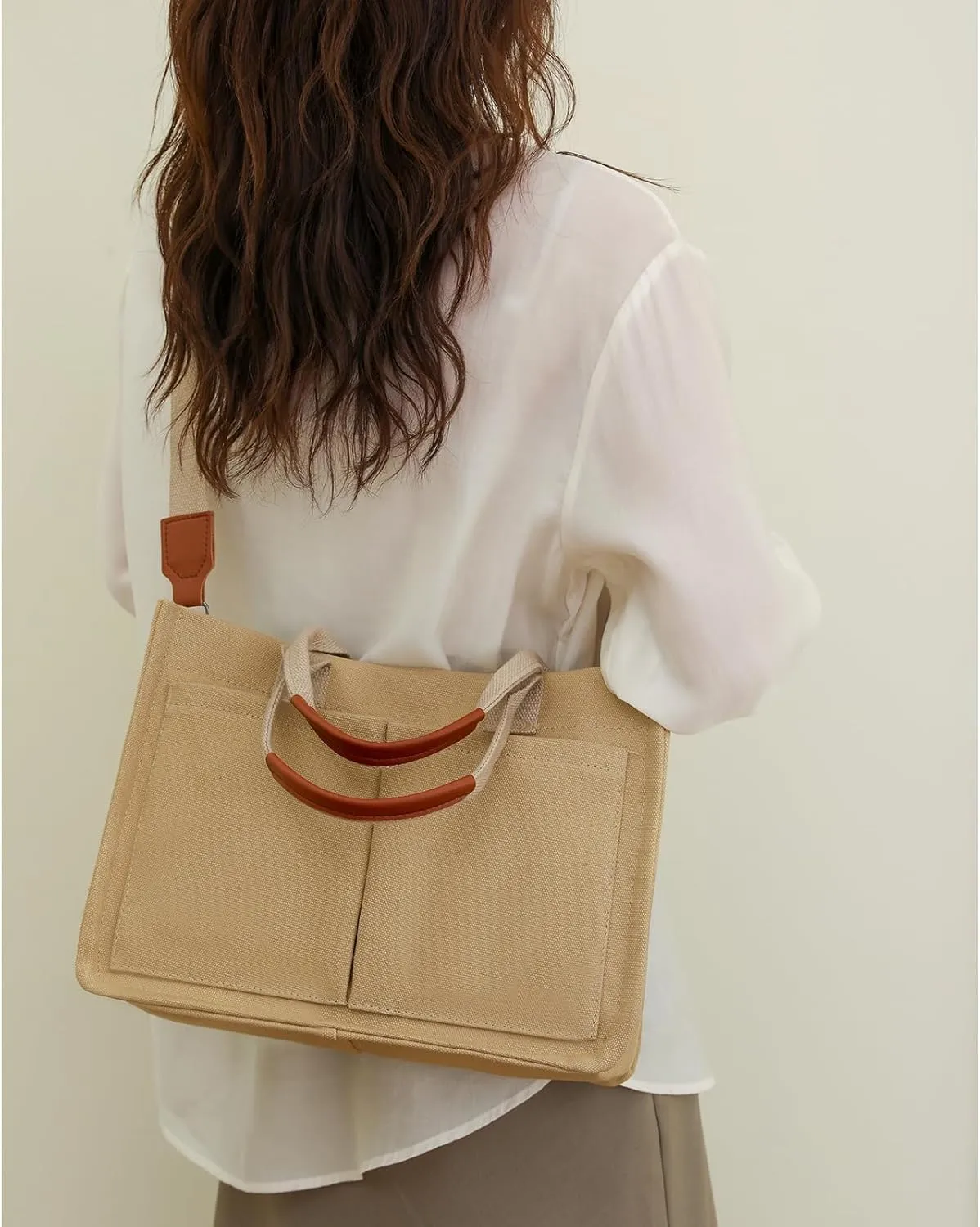 Canvas Tote for Women - Beach & Travel, Laptop Shoulder Bag - Cute Teacher Purse