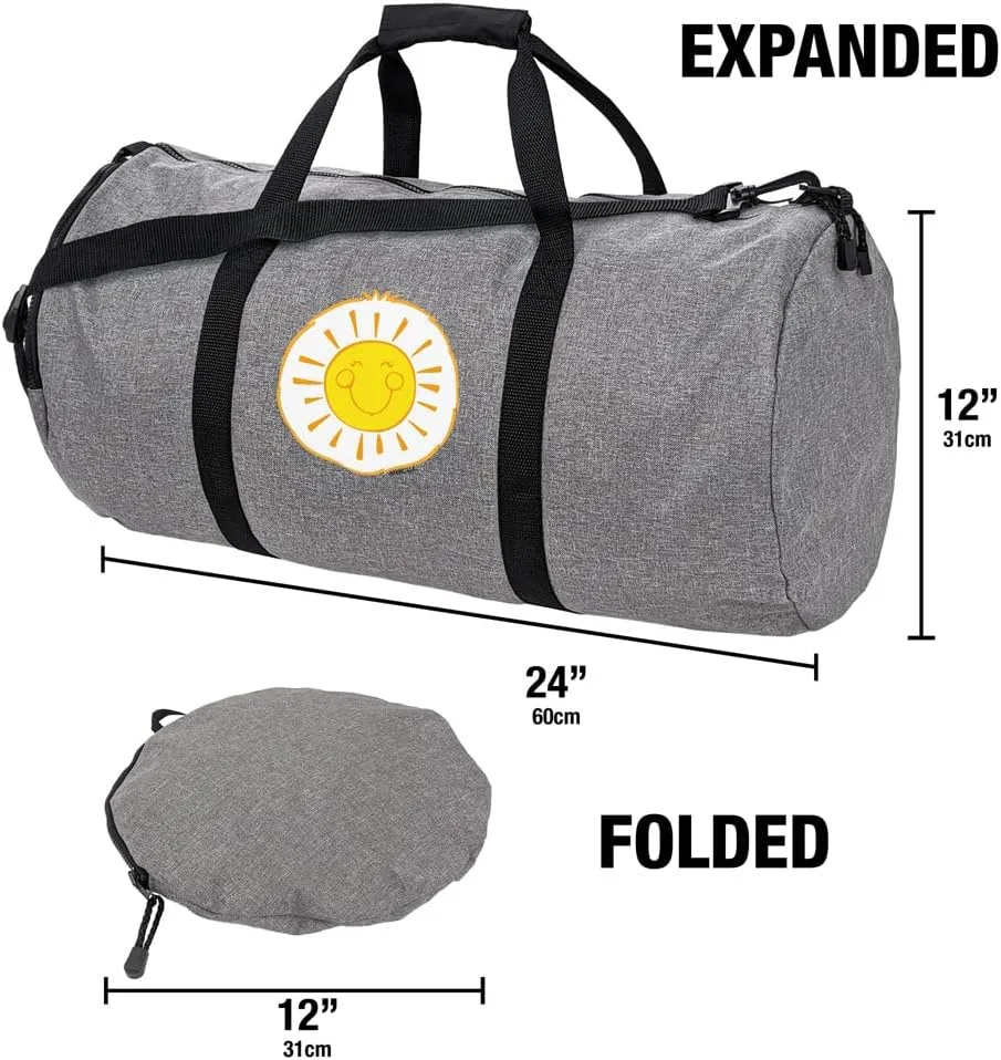 Care Bears Funshine Bear Belly Lightweight Duffel Bag for Sports and Gym Packable for Travel
