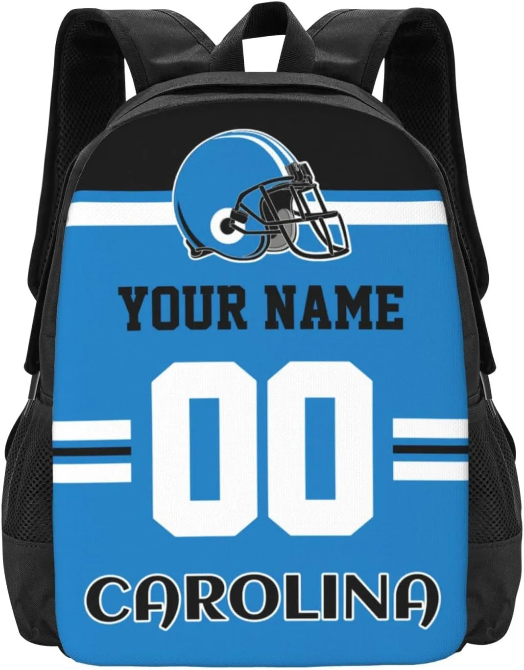 Carolina Backpack Custom Football Style Backpack Personalized Name and Number Backpacks Customized High Capacity Bag Gifts for Men Women Fans