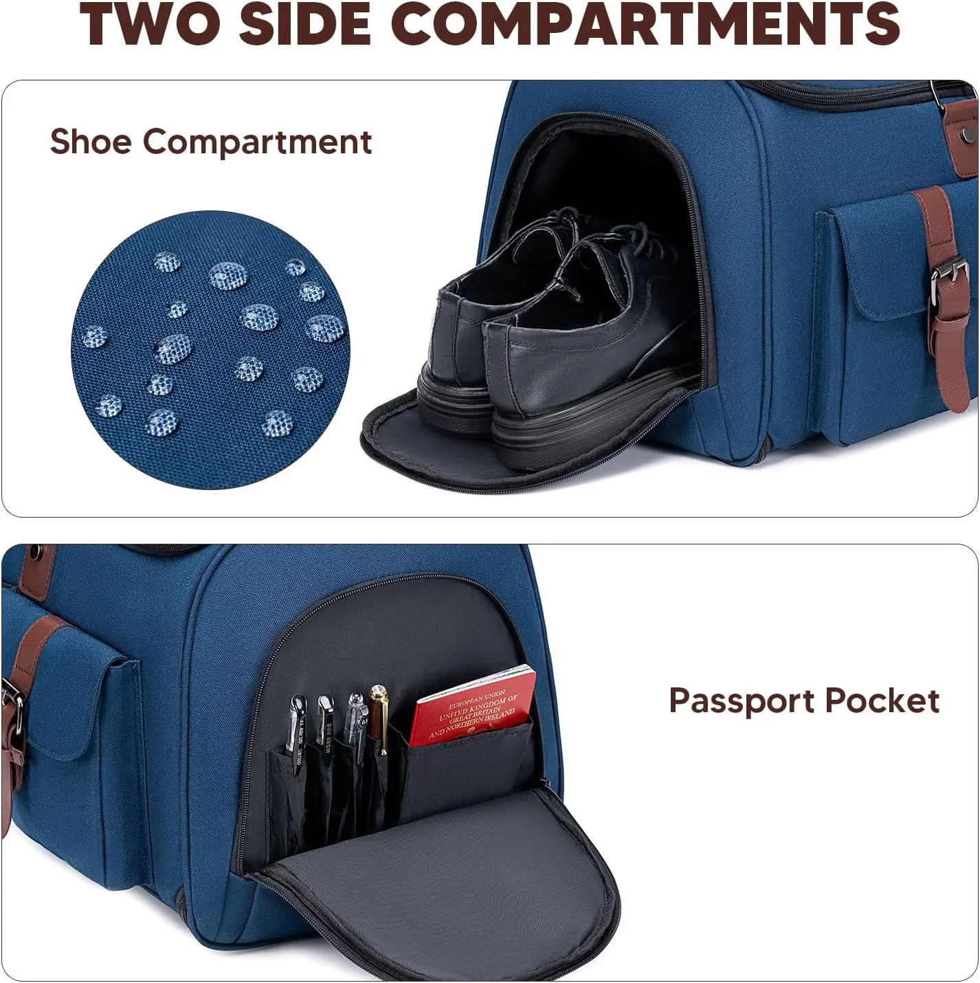 Carry on Garment Bag for Travel, Convertible Garment Duffle Bags for Men Women with Shoe Compartment - 2 in 1 Hanging Suitcase Suit Travel Bags