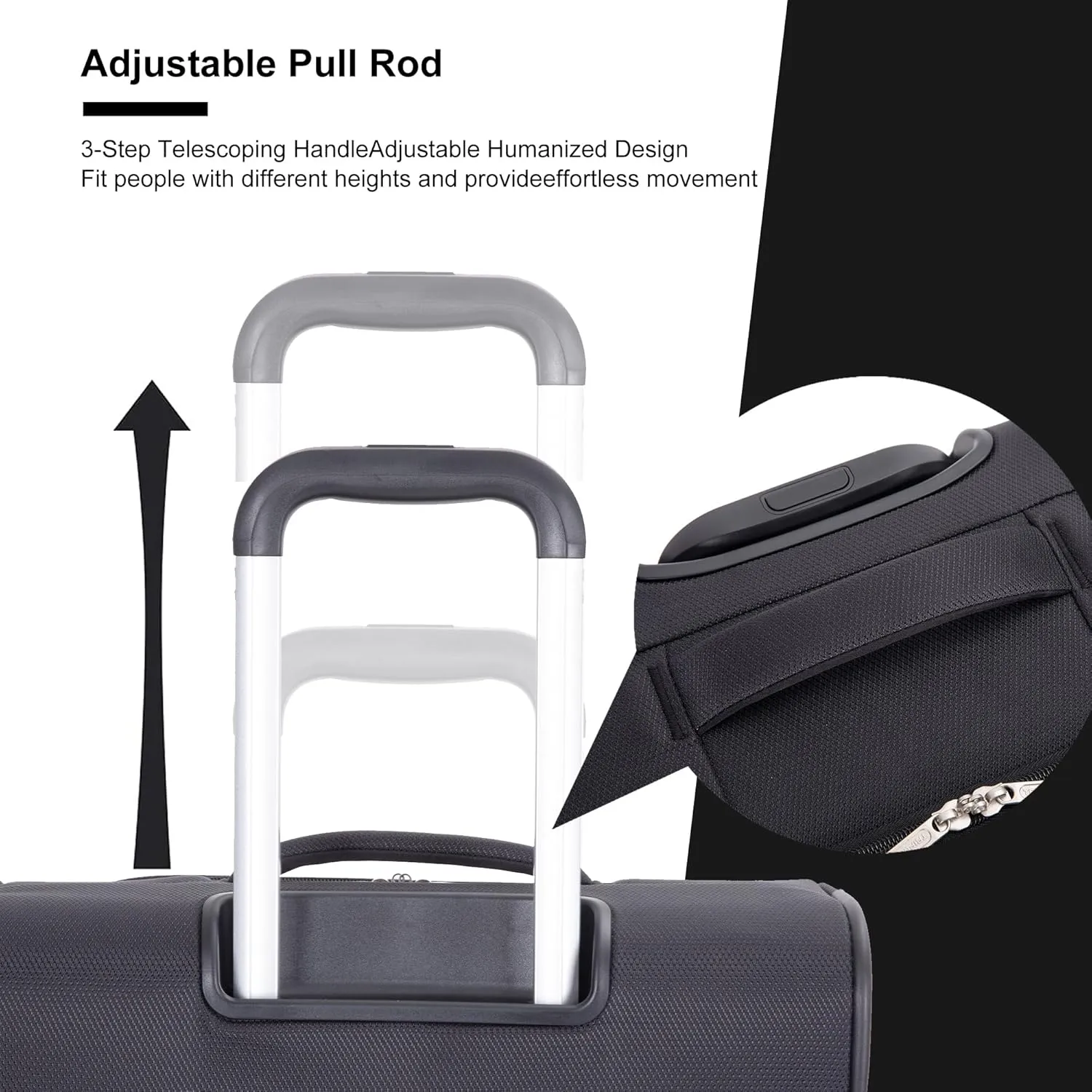 Carry-on Luggage Set 3 Piece Softside Lightweight Suitcase With Spinner Wheels Duffel Bag And Toiletry Bag(10" 16" 18"), Black