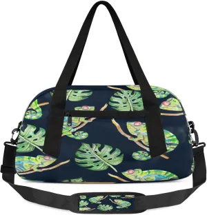 Cartoon Lizard Kids Duffel Bag Lightweight Waterproof Sports Gym Bag with Front Zipper Pocket Foldable Weekender Overnight Bag for School Practice Gymnastic Ballet