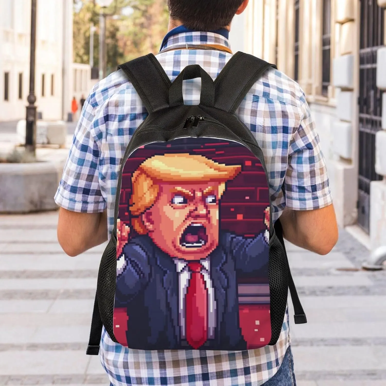 Cartoon Trump Backpack Waterproof Anti Theft Durable Light Laptop Bag Backpacks For Women Men Travel Gym Backpack