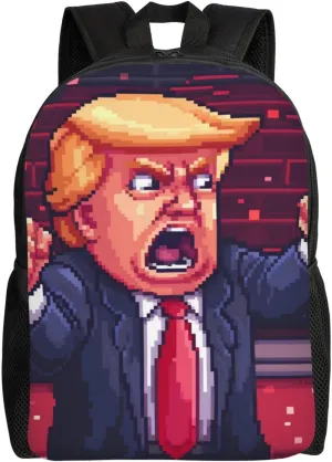 Cartoon Trump Backpack Waterproof Anti Theft Durable Light Laptop Bag Backpacks For Women Men Travel Gym Backpack