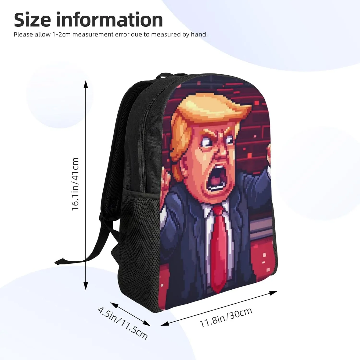 Cartoon Trump Backpack Waterproof Anti Theft Durable Light Laptop Bag Backpacks For Women Men Travel Gym Backpack