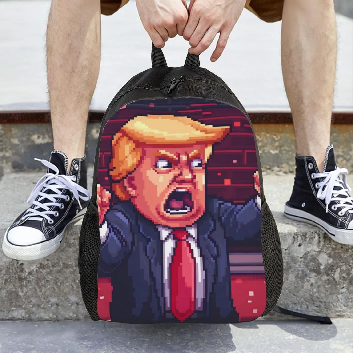 Cartoon Trump Backpack Waterproof Anti Theft Durable Light Laptop Bag Backpacks For Women Men Travel Gym Backpack