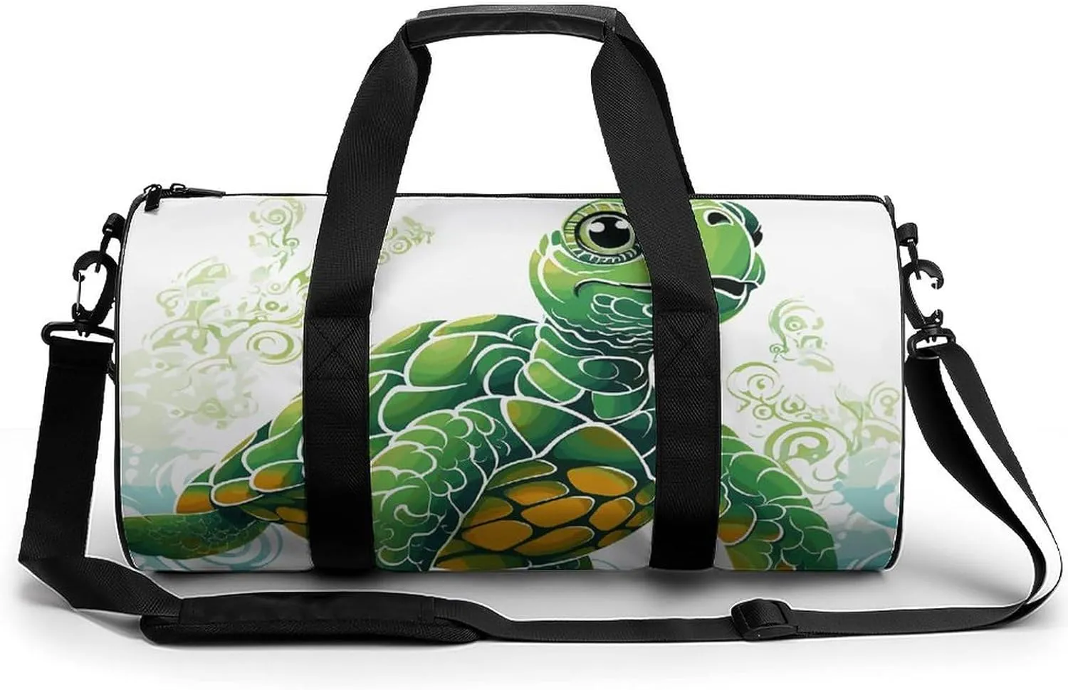 Cartoon Turtle Pattern Gym Bag Small Travel Duffle Bag with Compartment Carry On Weekender Bag for Women Men