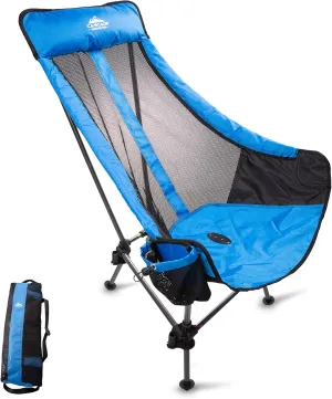 Cascade Mountain Tech Hammock Camp Chair with Adjustable Height - Ultralight for Backpacking, Camping, Sporting Events, Beach, and Picnics with Carry Bag