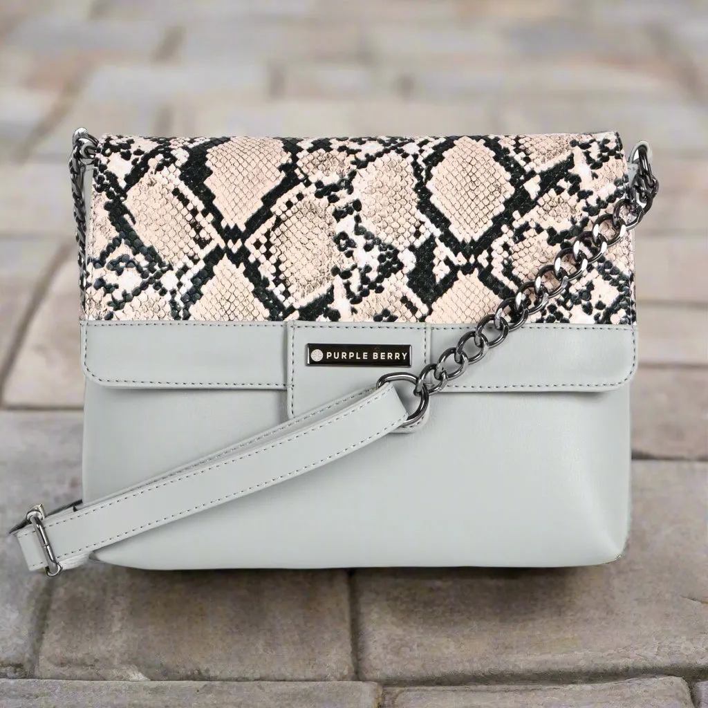 Cassie Light Grey Snake print Sling