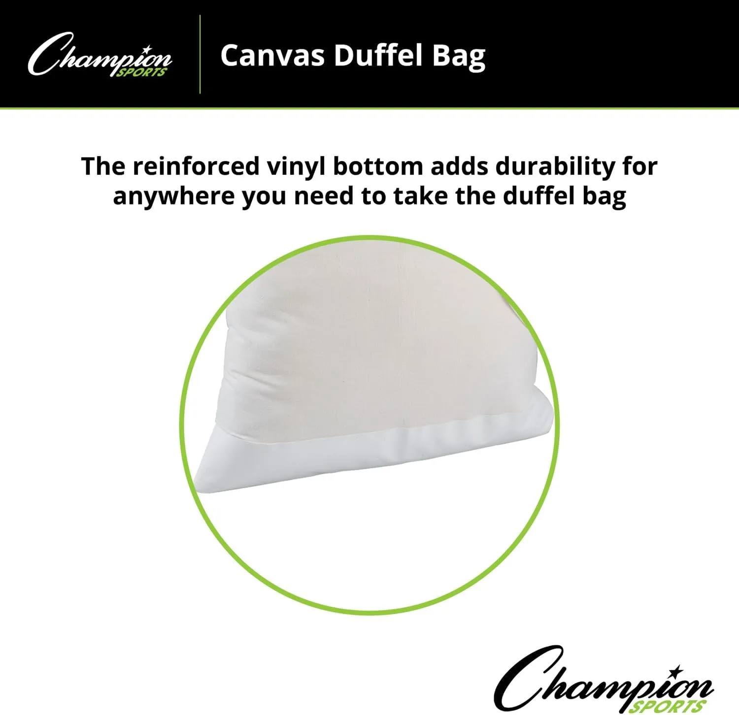 Champion Sports 12 Oz. Sturdy Lightweight Canvas Army Duffel Bag