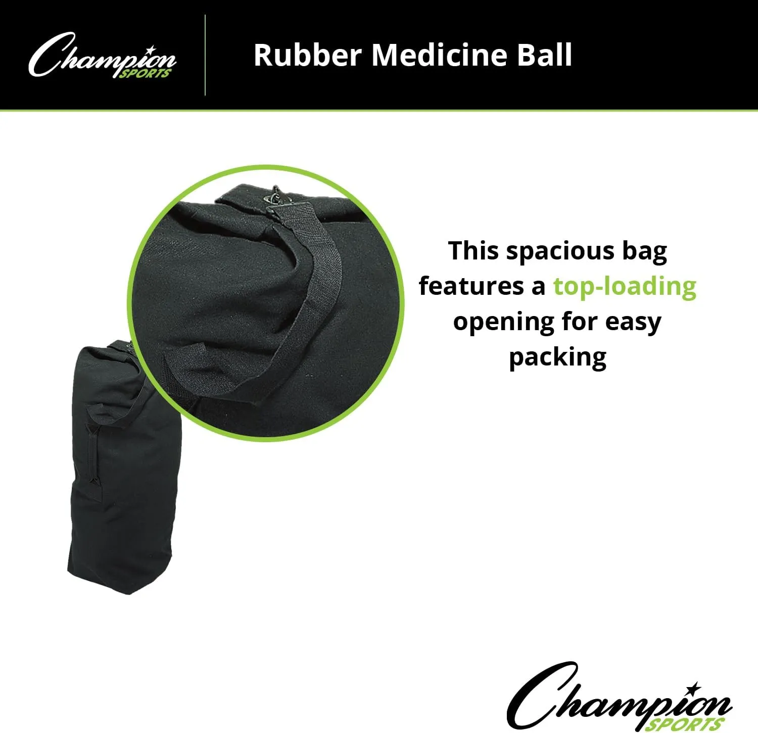 Champion Sports 12 Oz. Sturdy Lightweight Canvas Army Duffel Bag
