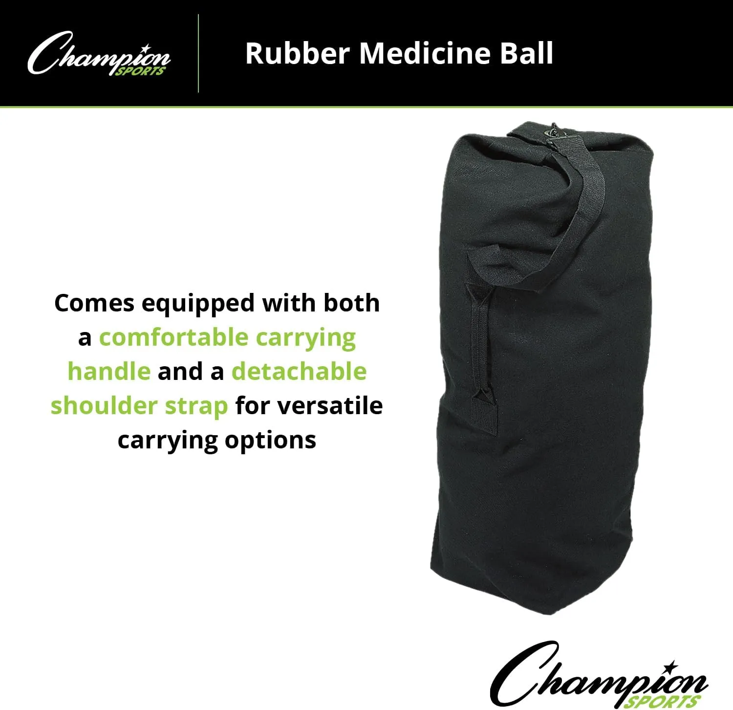 Champion Sports 12 Oz. Sturdy Lightweight Canvas Army Duffel Bag