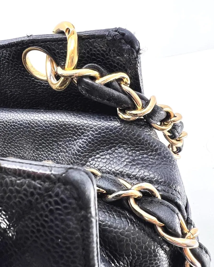 CHANEL QUILTED CAVIAR PETIT TIMELESS TOTE BAG