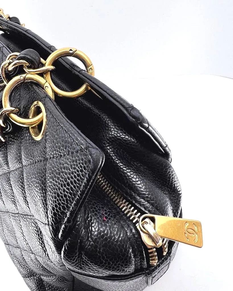 CHANEL QUILTED CAVIAR PETIT TIMELESS TOTE BAG