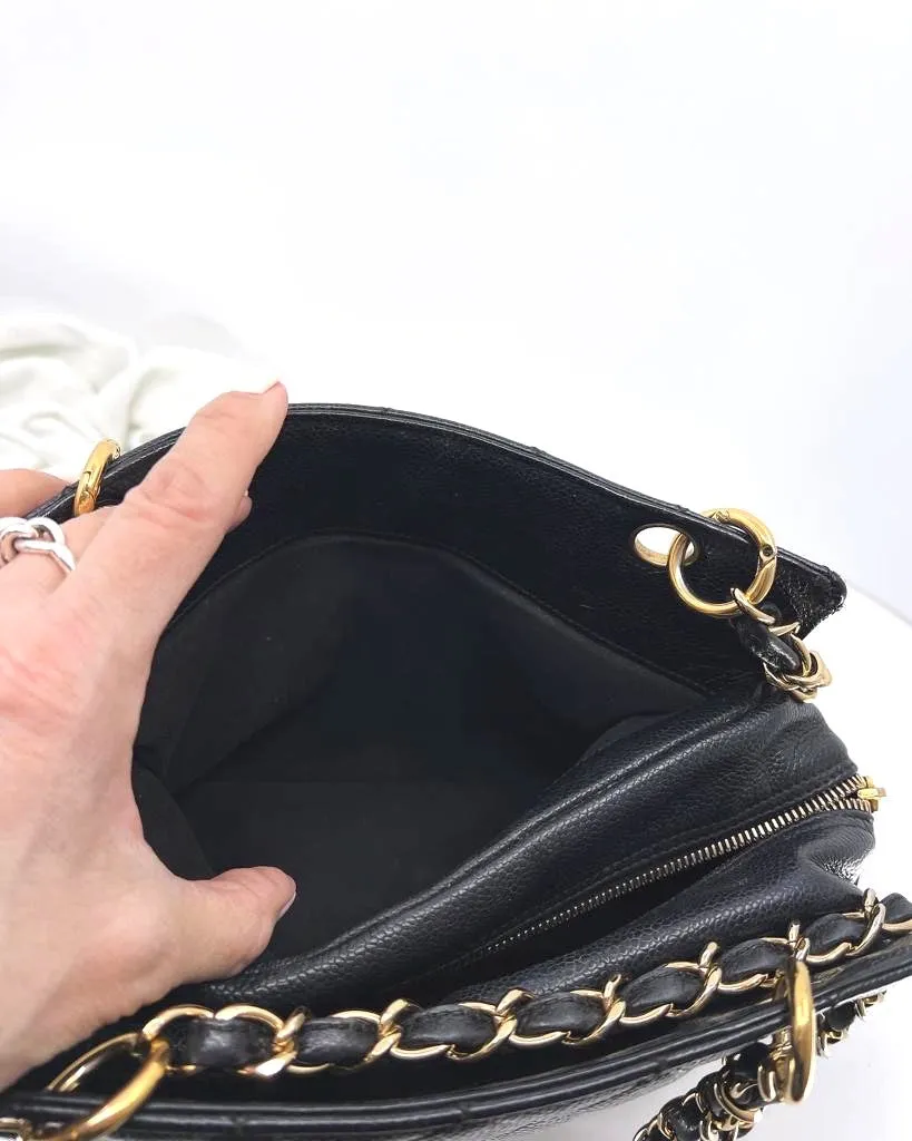 CHANEL QUILTED CAVIAR PETIT TIMELESS TOTE BAG