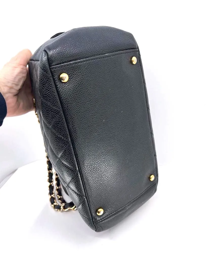 CHANEL QUILTED CAVIAR PETIT TIMELESS TOTE BAG