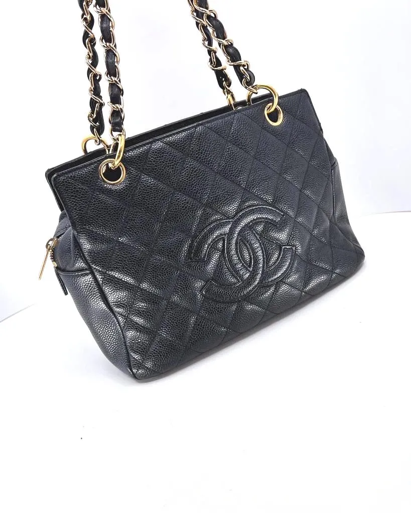 CHANEL QUILTED CAVIAR PETIT TIMELESS TOTE BAG