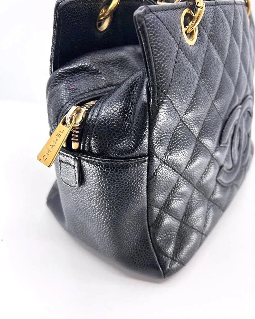 CHANEL QUILTED CAVIAR PETIT TIMELESS TOTE BAG
