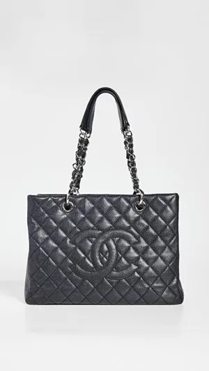 CHANEL QUILTED LAMBSKIN CAVIAR SHOPPING TOTE BAG