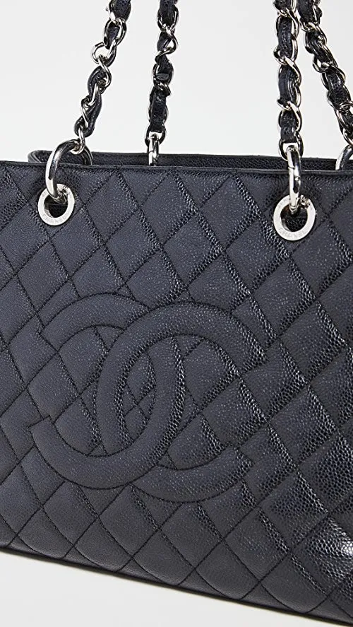 CHANEL QUILTED LAMBSKIN CAVIAR SHOPPING TOTE BAG