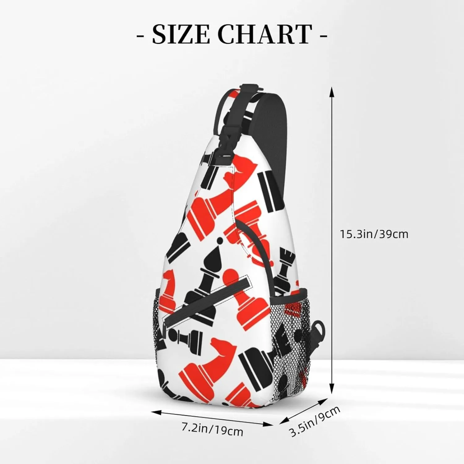 Chess Pattern Unisex Casual Diagonal Chest Bag,Multipurpose Crossbody Shoulder Bag Travel Hiking Daypack