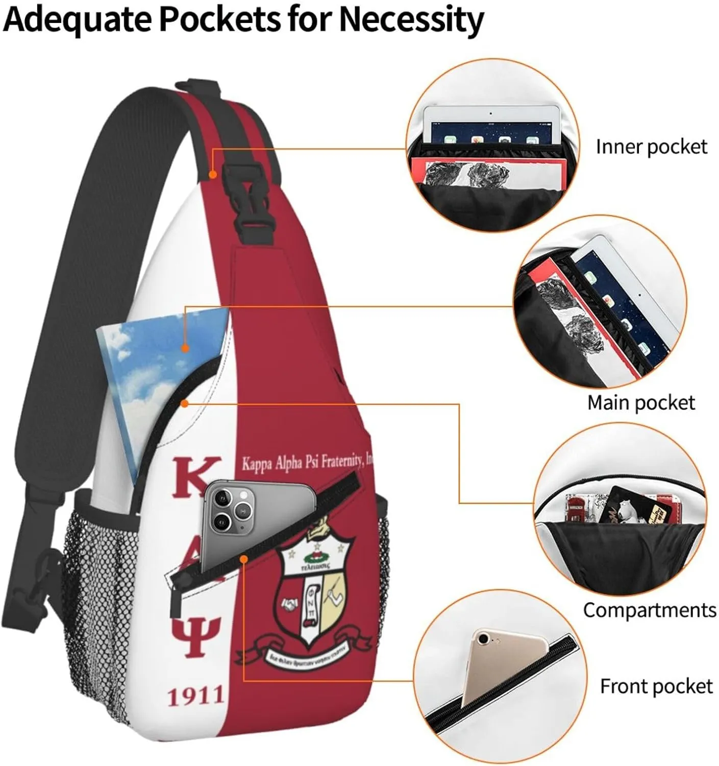 Chest Bag Fashion Casual Sports Daypack Travel Hiking Sling Bag for Women Men