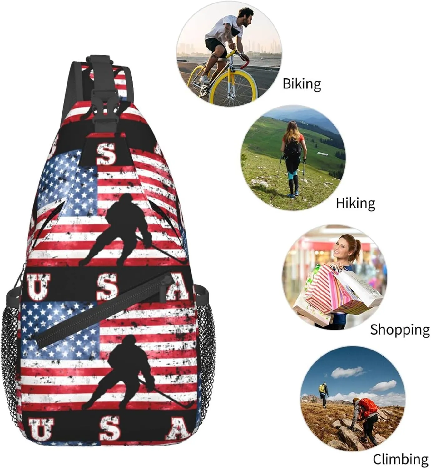 Chest Sling Bag Crossbody Shoulder Backpack Bag Gym Cycling Travel Hiking Daypack Cross Bag