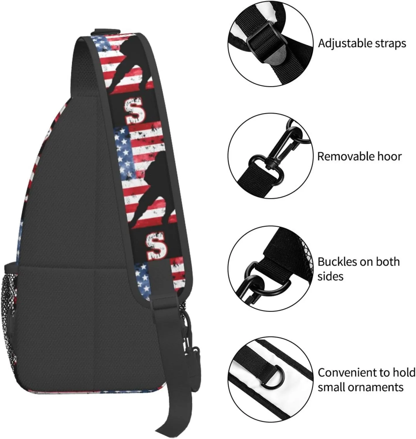 Chest Sling Bag Crossbody Shoulder Backpack Bag Gym Cycling Travel Hiking Daypack Cross Bag