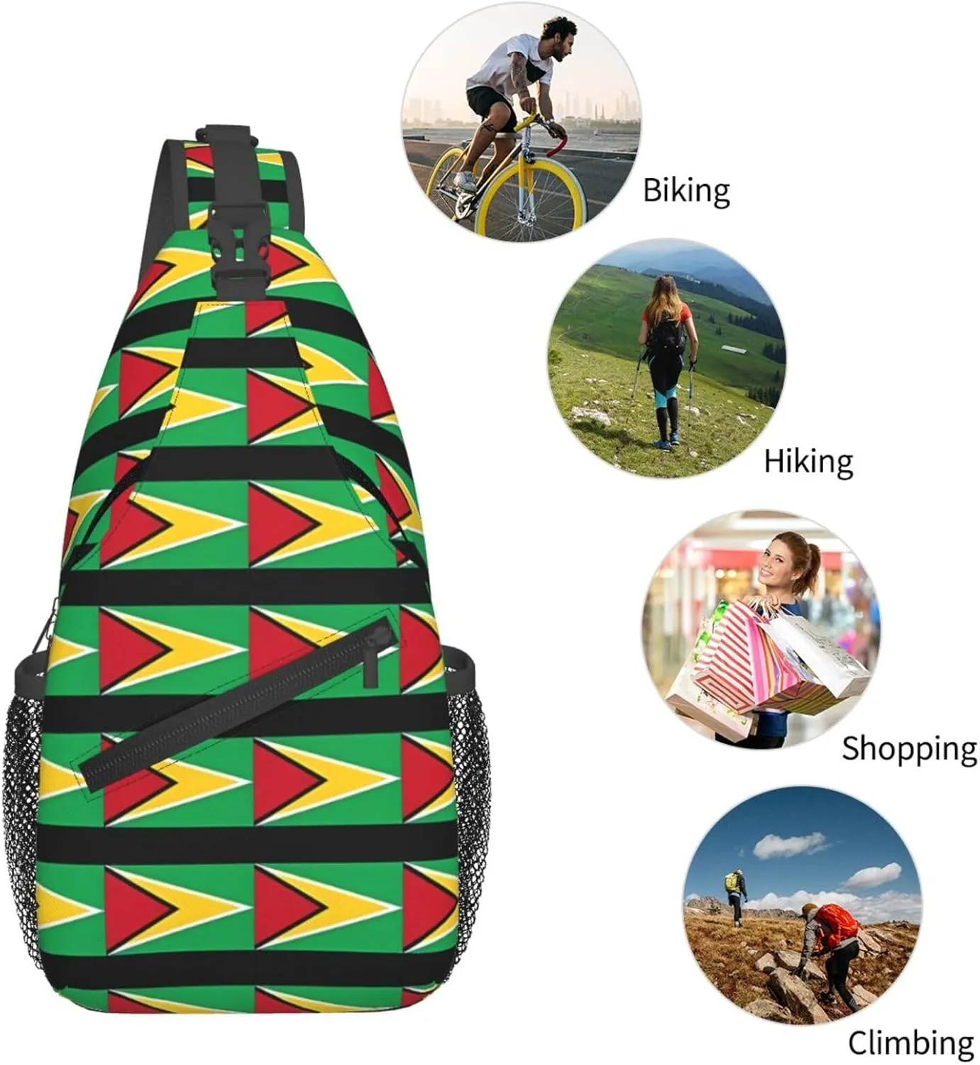Chest Sling Bag Crossbody Shoulder Backpack Bag Gym Cycling Travel Hiking Daypack Cross Bag