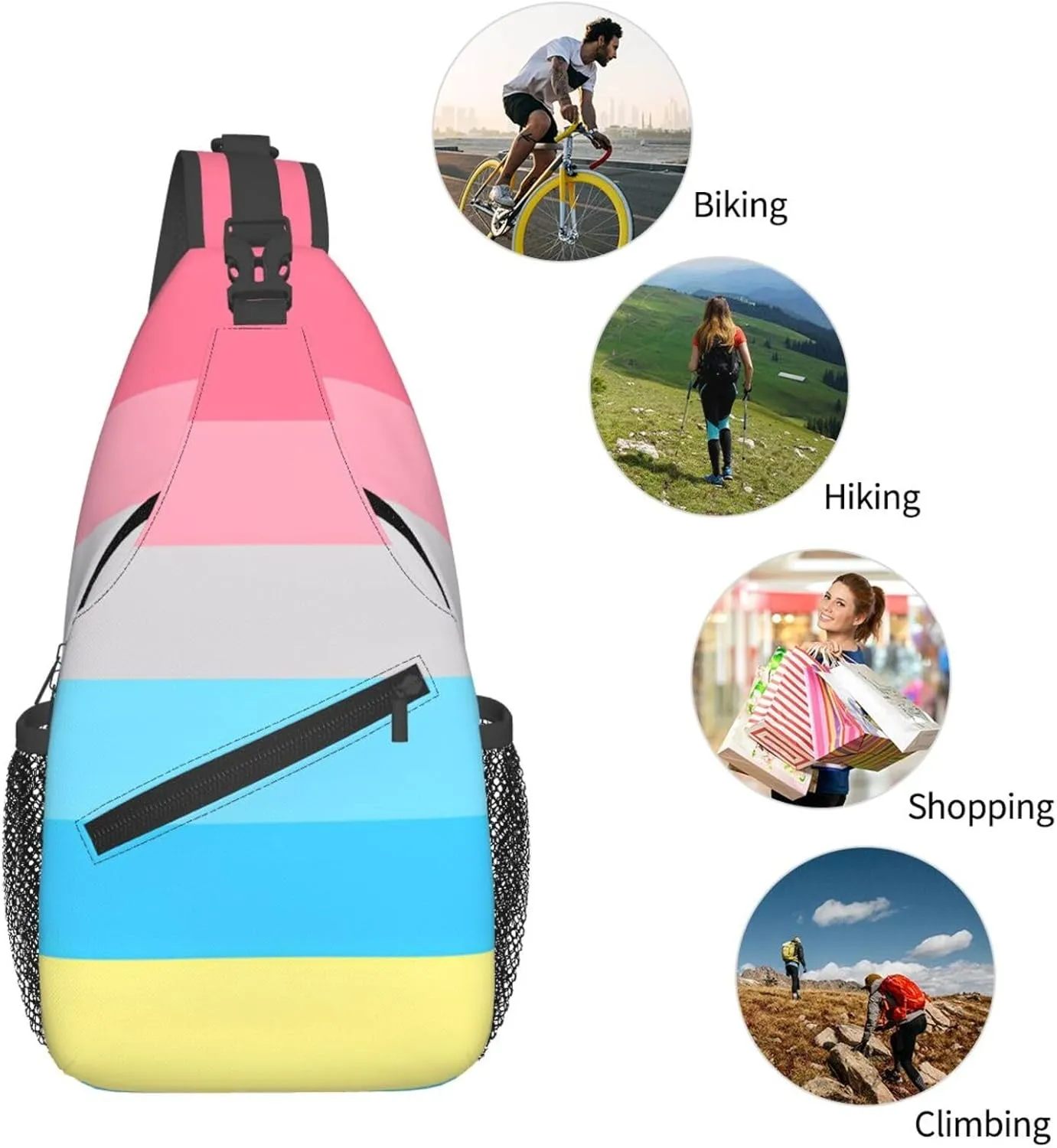 Chest Sling Bag Crossbody Shoulder Backpack Bag Gym Cycling Travel Hiking Daypack Cross Bag