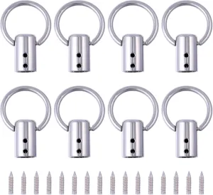 CHGCRAFT 8 Sets Hang Buckle Clip with Iron Screws Alloy Bag Side Clip Bag Strap Chain Link Buckles for DIY Luggage Hardware Accessories Clasp Findings, Silver, 1.8×1.26 inch