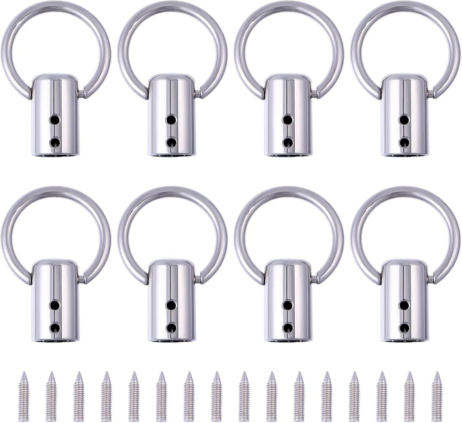 CHGCRAFT 8 Sets Hang Buckle Clip with Iron Screws Alloy Bag Side Clip Bag Strap Chain Link Buckles for DIY Luggage Hardware Accessories Clasp Findings, Silver, 1.8×1.26 inch