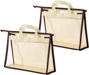 CINPIUK Clear Handbag Storage Bags Purse Organizer for Closet, Zipper Hanging Storage Bag for Handbags, S, 2PCS