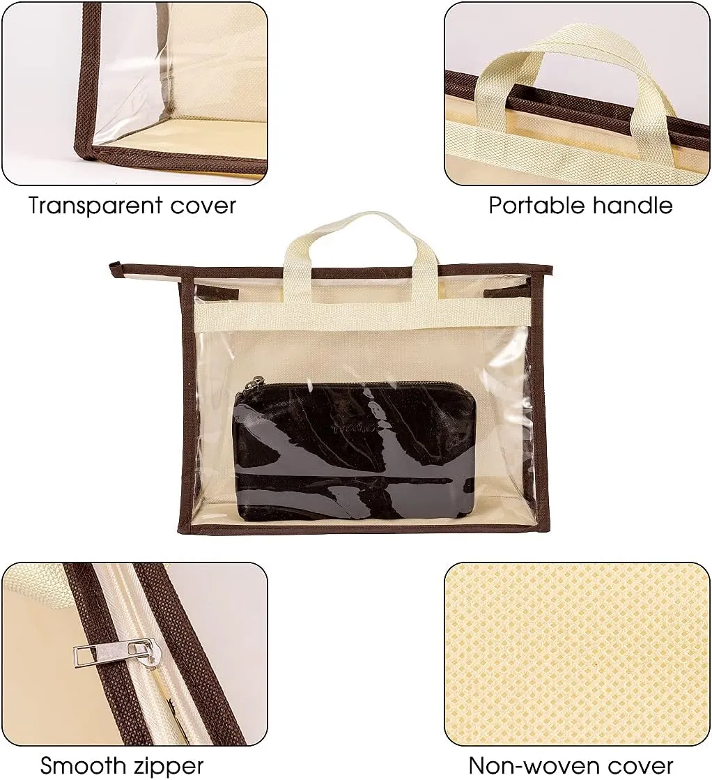 CINPIUK Clear Handbag Storage Bags Purse Organizer for Closet, Zipper Hanging Storage Bag for Handbags, S, 2PCS