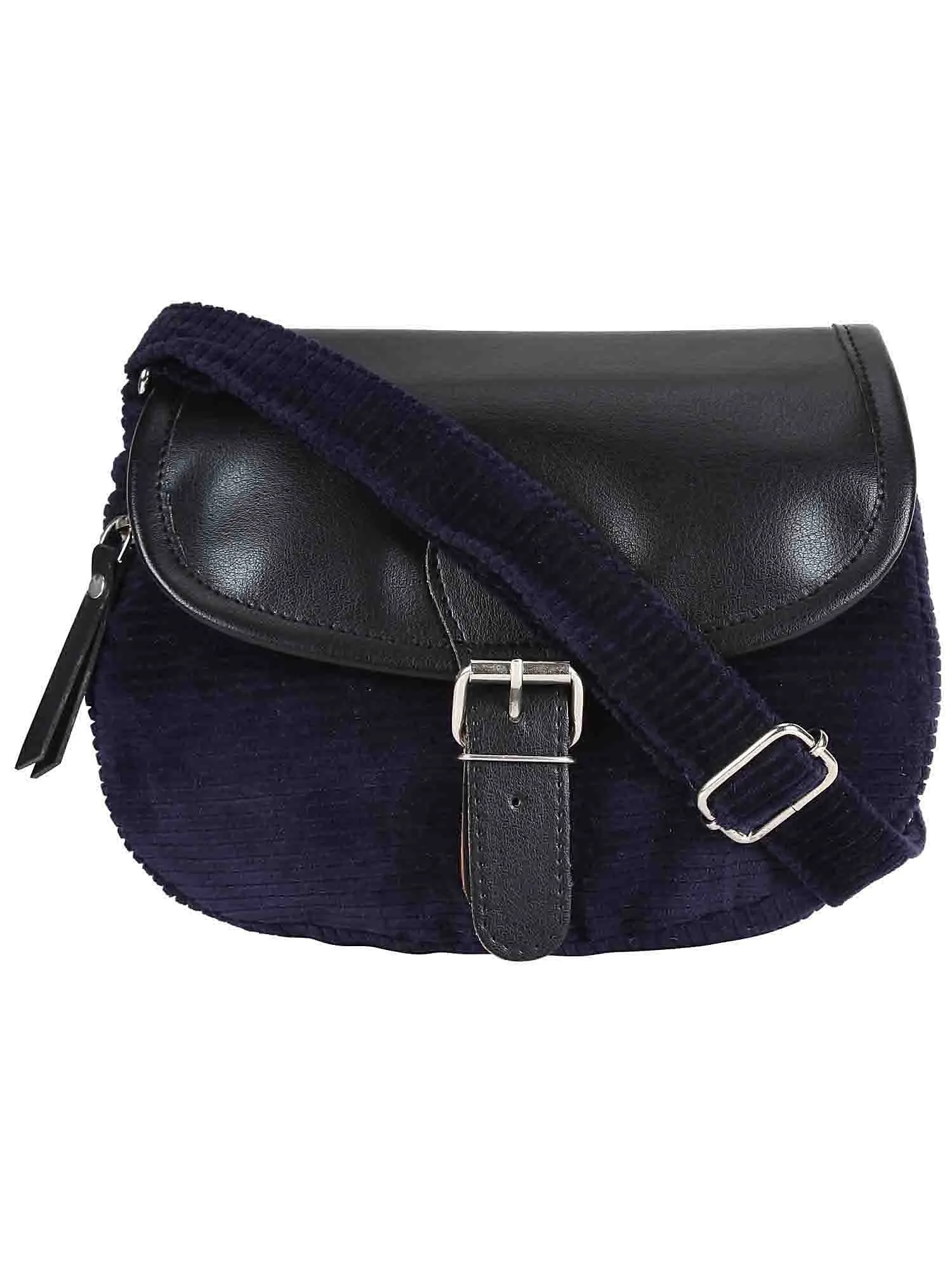 Classic Cotton & Leatherette Sling Bag
