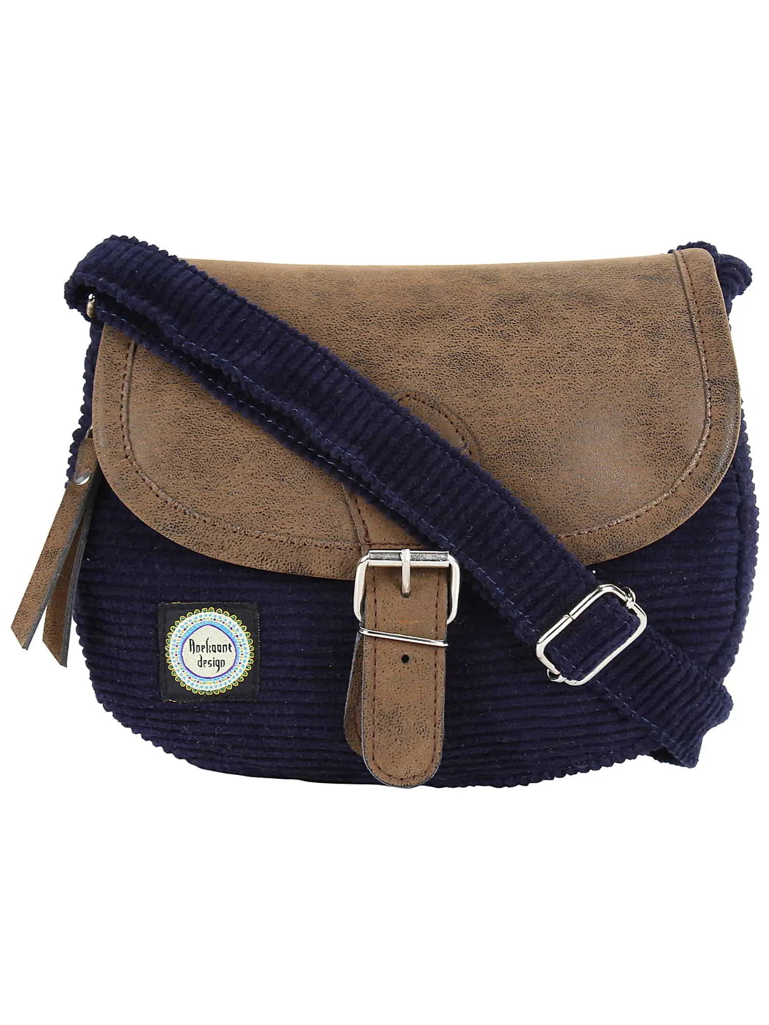 Classic Cotton & Leatherette Sling Bag