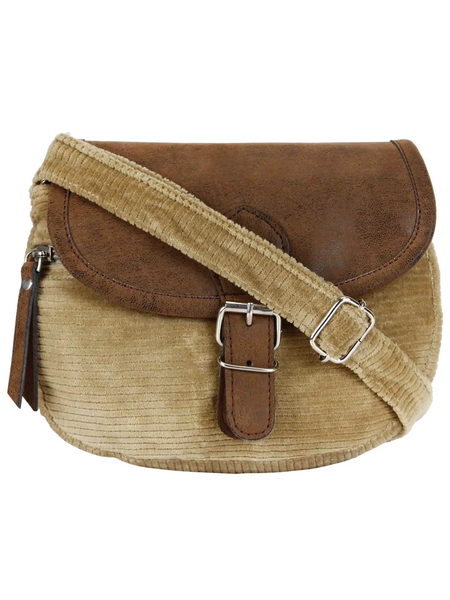 Classic Cotton & Leatherette Sling Bag