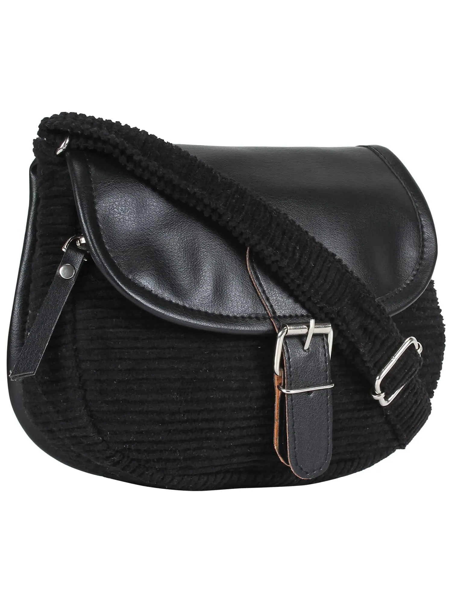 Classic Cotton & Leatherette Sling Bag