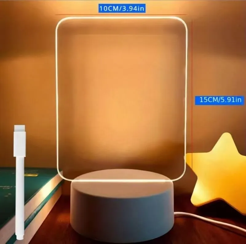 Clear Acrylic Memo Board: Pen Holder & Reminder