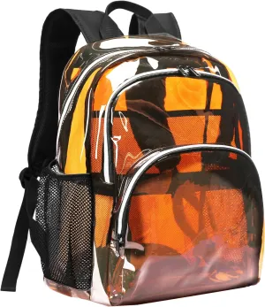 Clear Backpack, Clear Bag Stadium Large See Through Bookbag Heavy Duty PVC Transparent Backpacks for School