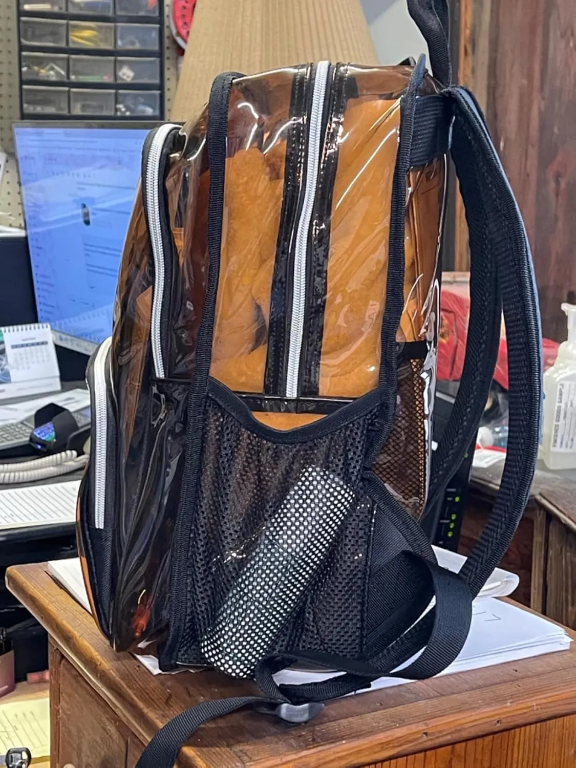 Clear Backpack, Clear Bag Stadium Large See Through Bookbag Heavy Duty PVC Transparent Backpacks for School