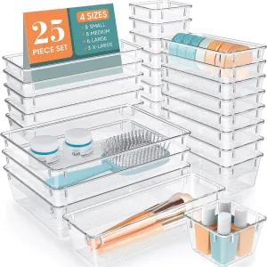 Clear Drawer Organizer Set