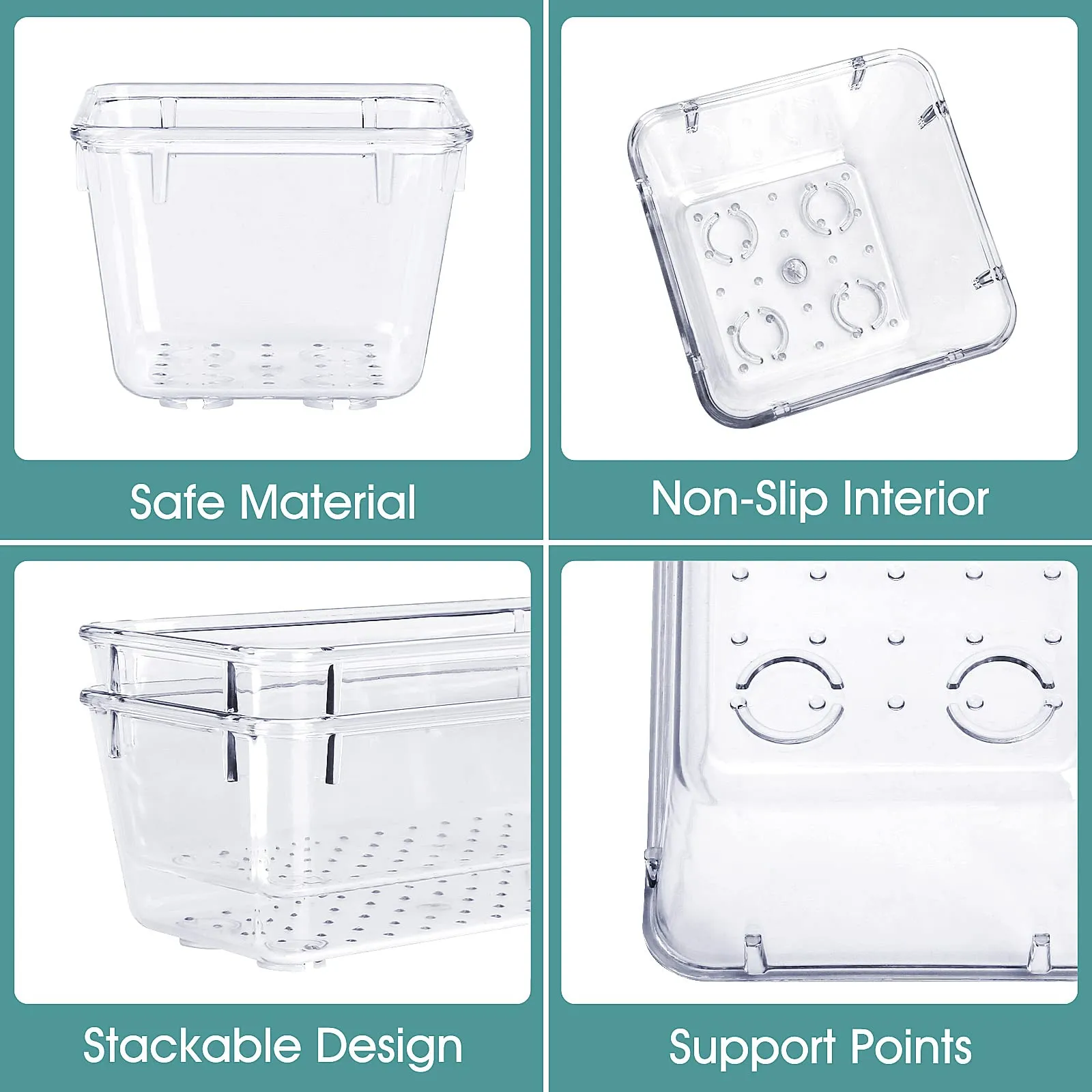 Clear Drawer Organizer Set